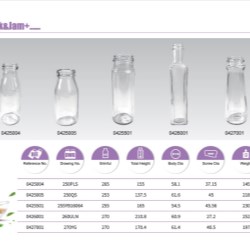 Clear Glass Drink Bottles 250ml - 270ml